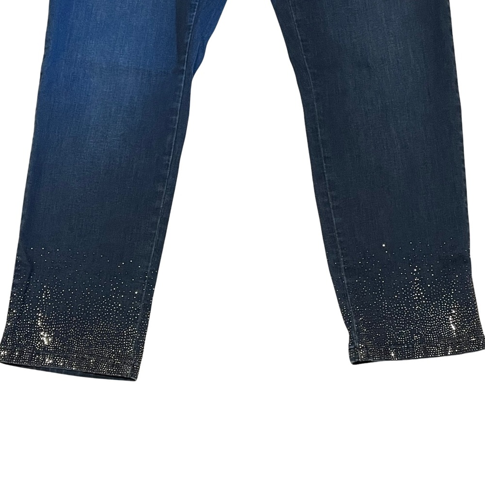 Soft Surroundings Dazzle Crop Jeans 1X Pull On Rhinestone Embellished - Picture 3 of 13